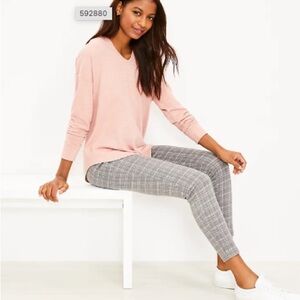 Loft Plaid Leggings NWT! Gray Multi size small.